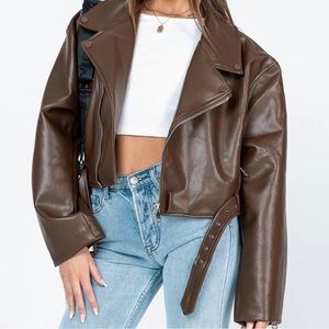 NWT LIONESS leather moto jacket